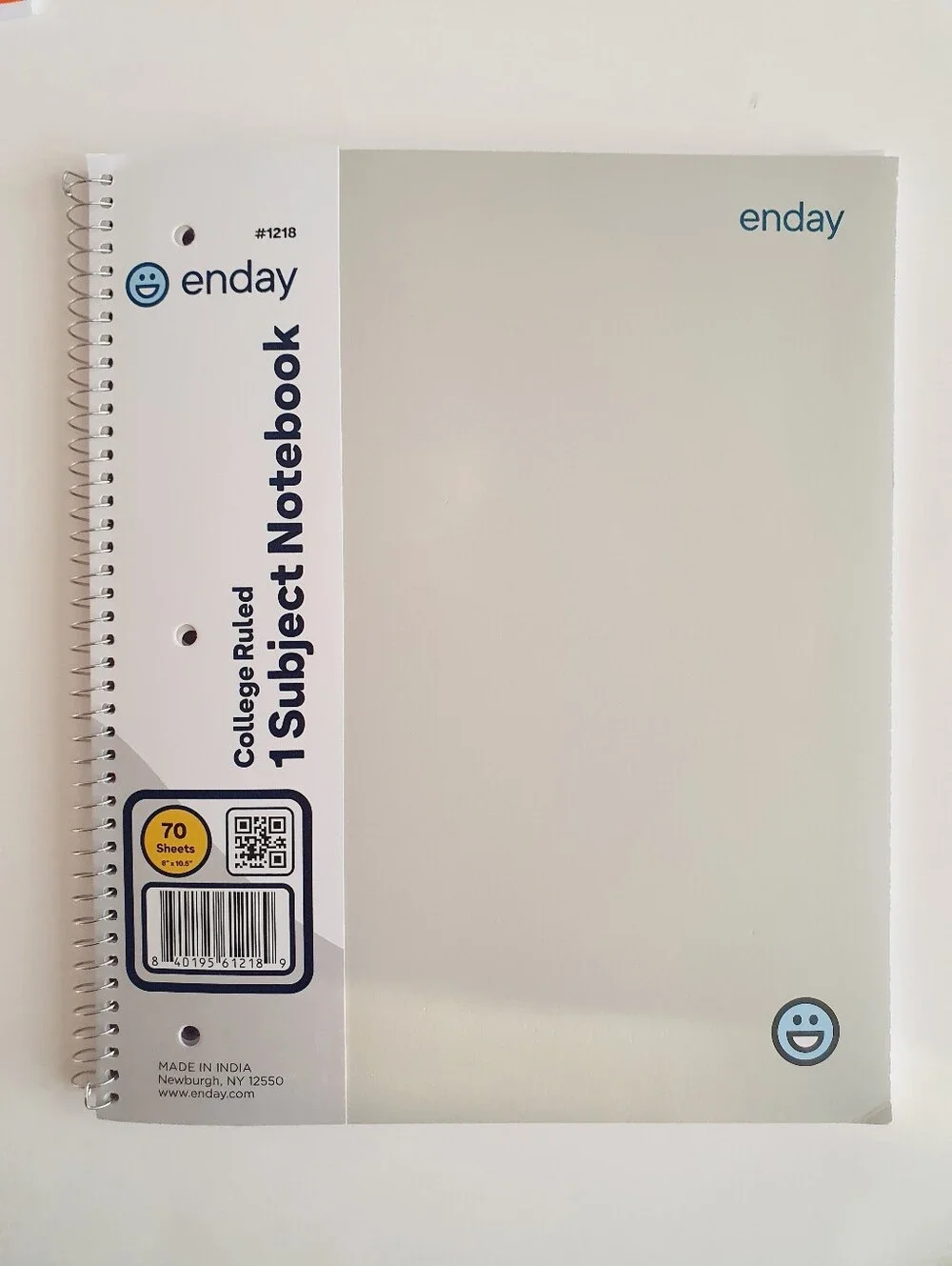 4 Pack Assorted 1 Subject Wide & College Ruled Solid Spiral Notebook